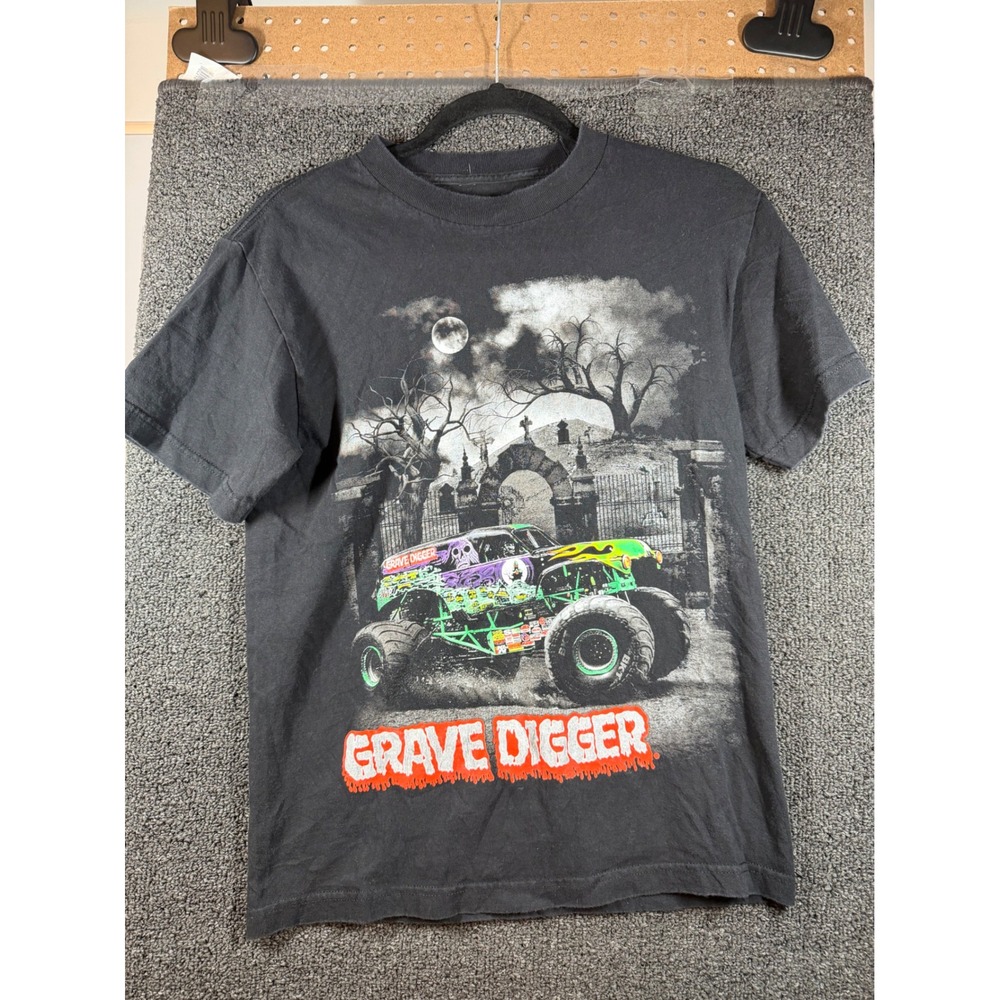 Monster Jam Grave Digger T-Shirt Youth M Black Short Sleeve Graphic Tee